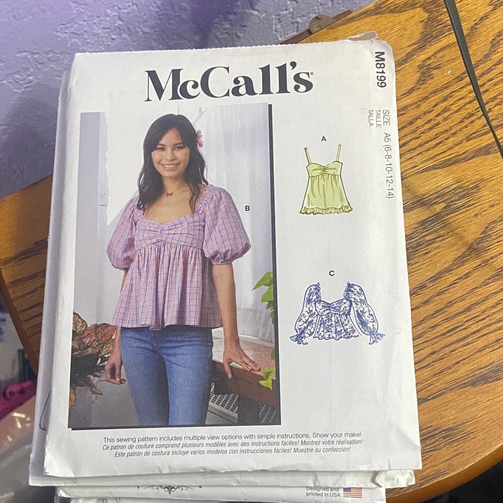mccall’s blouse sewing patterns